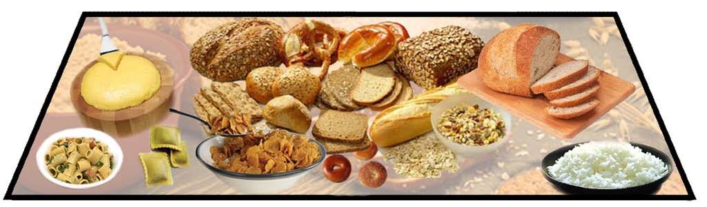Grupele alimentare PÂINEA, CEREALELE, OREZUL, PASTELE Cerealele (grâu, ovăz, orez, secară, orz, mei, porumb) reprezintă principalele componente ale dietei.