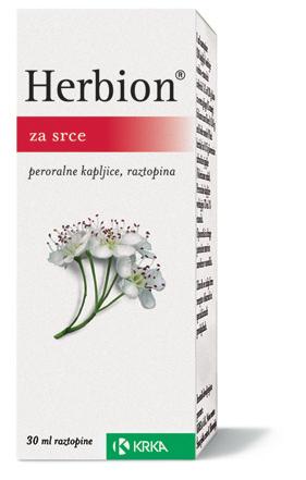 Herbion peroralne kapljice za srce Kapljice Herbion za srce vsebujejo izvleëke iz lista in cveta gloga, zeli bele omele in korenine zdravilne πpajke.