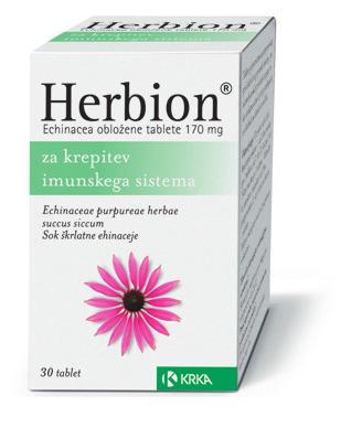 Herbion Echinacea, obloæene tablete za krepitev imunskega sistema Tablete Herbion Echinacea vsebujejo sok πkrlatne ehinaceje.