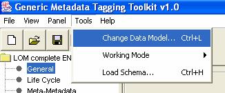 Κεφάλαιο 3 : Εγχειρίδιο χρήσης του Generic Metadata Tagging Toolkit Εικόνα 3-15 ιάλογος επιλογής µοντέλου δεδοµένων