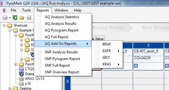 Εικόνα 6. Μενού GIST RapidScreen Plug-in Report.