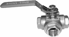 Steam rating: 150 PSI 3/8 11/2 5 1/2 2 6 3/4 21/2 8 1 3 11/4 4 62-1207 Ball valve τριοδικό L, µειωµένης ροής, Ανοξείδωτο