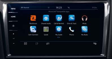 Π 02 Car-Net App Connect²) τρεις καινοτόμες τεχνολογίες με τις οποίες μπορείτε να φέρετε εύκολα τις εφαρμογές του smartphone σας στην οθόνη αφής του συστήματος Infotainment: MirrorLink, Apple CarPlay