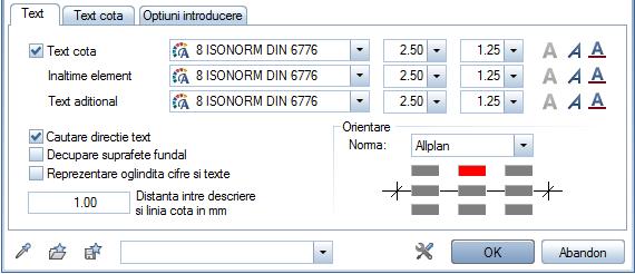 Tutorial de baza 2BCapitolul 2: Crearea si Modificarea Elementelor 2D 163 5 Verificati setarile din tab-ul Text in partea de jos a ferestrei de dialog si setati parametri pentru text asa cum arata