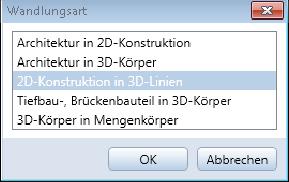 3 Selectati functia Conversie 2D in 3D pentru a converti elemente 2D in elemente 3D.