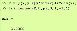 انتگرال گیری سه گانه triplequad(