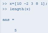 طول بردار x :length(x) را برمی گرداند: