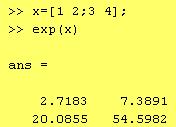 )e x تابع نمایی) :exp (x)
