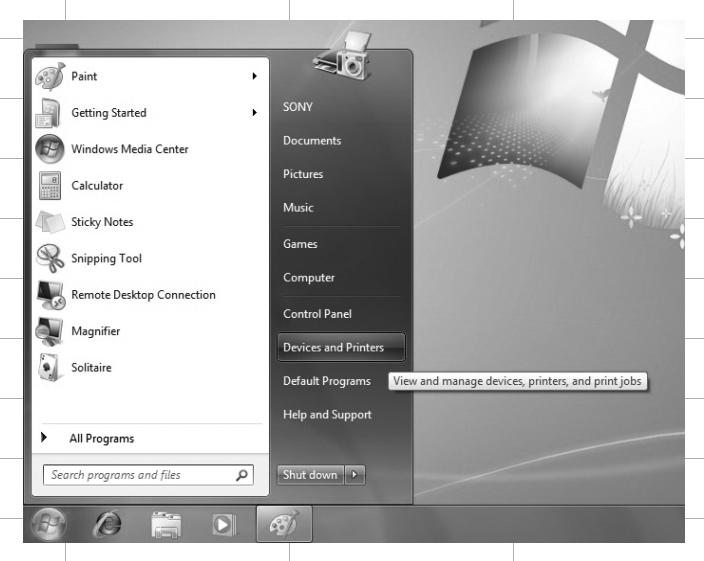 x Για Windows 7 1 Κάντε κλικ στο κουμπί Έναρξη. 2 Κάντε κλικ στο [Devices and Printers] (Συσκευές και εκτυπωτές). 3 Κάντε δεξί κλικ στο εικονίδιο μονάδας δίσκου [USB2.0 Card R/W].