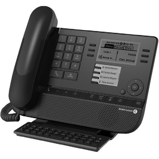 1.3 8028/8029 Premium Deskphone LED Αναβοσβήνει μπλε: εισερχόμενη κλήση Άφιξη νέας κλήσης Αναβοσβήνον πορτοκαλί: συναγερμός Ακουστικό Μονόχρωμη οθόνη 6 πλήκτρα ειδικών λειτουργιών 4 προγραμματιζόμενα