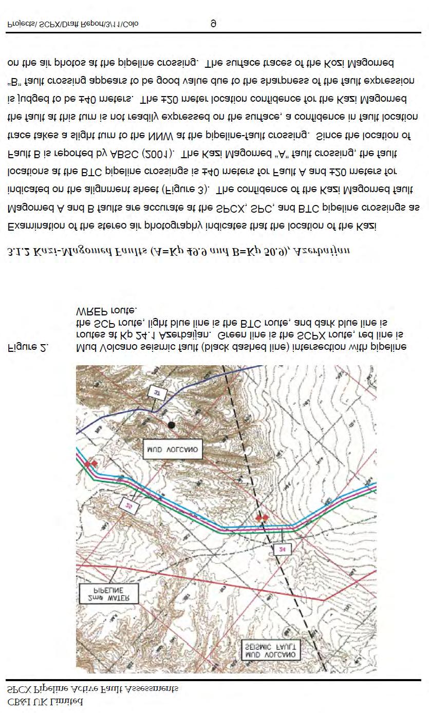 Təklif olunmuş boru kəməri CQBKG KG27 və 28-də (Şəkil 7-3-də CQBK KG 49.9 və CQBK KG 50.9-da) Hacıqabul yaxınlığında iki fayın uçurumu ilə kəsişir.