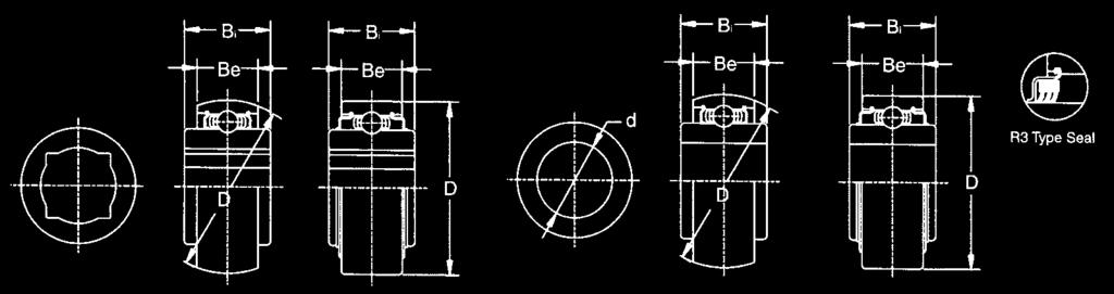 DISC HARROW BELT TENSION Spherical O.D.Type Round Bore Diameter in. Square Shaft Size in. Outer Diameter Ring Widths Dynamic Load Rating D Inner(Bi) Outer(Be) C mm in. in. mm in. N kg.5005 80.689 8 0.