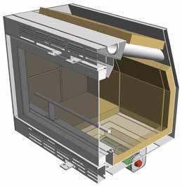 Internal combustion chamber made of vermiculite plates for greater resistance to high temperatures and increased durability. Function, Vision Α.