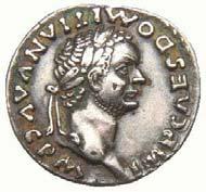 ric/ 81-84 n.chr. BMC] Avers: IMP CAES DOMITIANVS AVG P M, bekränzter Domitian.