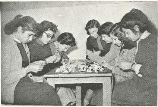 During the beginning of the year the members worked for the Bazaar.