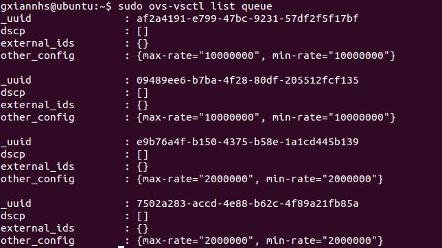 ovs-vsctl list queue Μπορούμε να ελέγξουμε το bandwidth ανάμεσα στις δύο εικονικές μηχανές με τις εντολές: