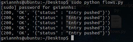 } "active":"true", "actions":"output=3" flow5 = { "switch": "00:00:00:00:00:00:00:01", "name":"flow-mod-1-2", "cookie":"0", "priority":"1", "in_port":"3", "src-ip":"10.0.1.2", "dst-ip":"10.0.1.1", "active":"true", "actions":"output=1" } pusher.