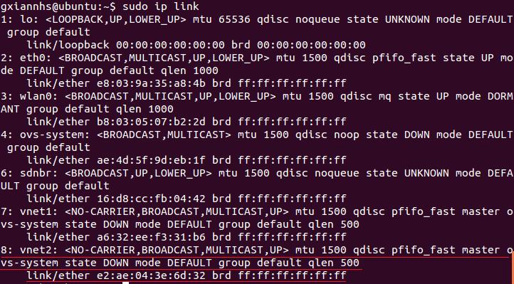 show ip link ifconfig