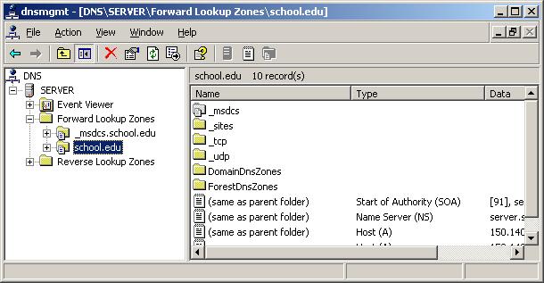 Εικόνα 21: Ρύθμιση υπηρεσίας DNS εκκίνηση Επιλέγεται η forward lookup zone στην οποία είναι