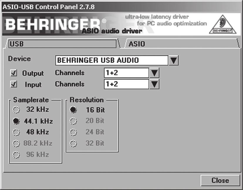 ÑÕÈÌÉÓÅÉÓ ÇXÏÕ Áíïßîôå Ýíá áðü ôá Combos. ÅðéëÝîôå óôï ðáñüèõñï Audio Setup ôçí êáñôýëá SoundCard êáé ñõèìßóôå ôï BEHRINGER USB AUDIO ùò Output Device.