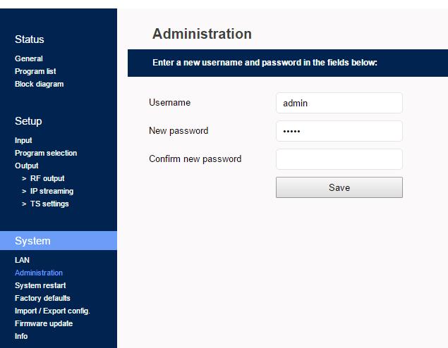 4.2.10 - Σελίδα Administration Στη σελίδα Administration ο χρήστης μπορεί να