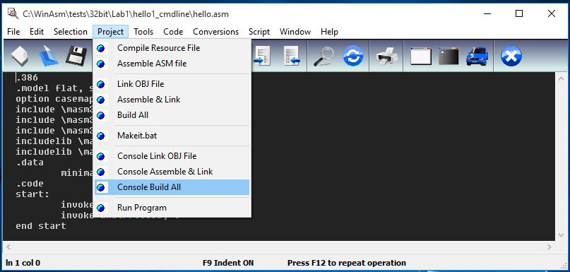 M ASM32 Quick Editor Η σύνταξη του προγράμματος μπορεί να γίνει και στο περιβάλλον του MASM32