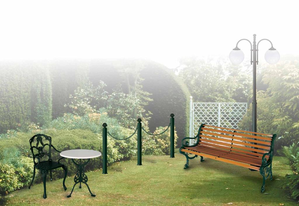 Έπιπλα κήπου Garden furniture Κολωνάκι αλουμινίου για πεζοδρόμια Small aluminum columns for pavement 6001 150 cm με βέργες αλουμινίου σε