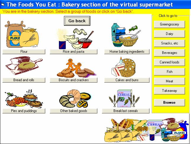 Μάθημα ΙΙ.3. Εικόνα ΙΙ.3 26 Ο εκπαιδευόμενος επιλέγει την κατηγορία τροφίμων στην οποία ανήκει το πρώτο τρόφιμο π.χ.