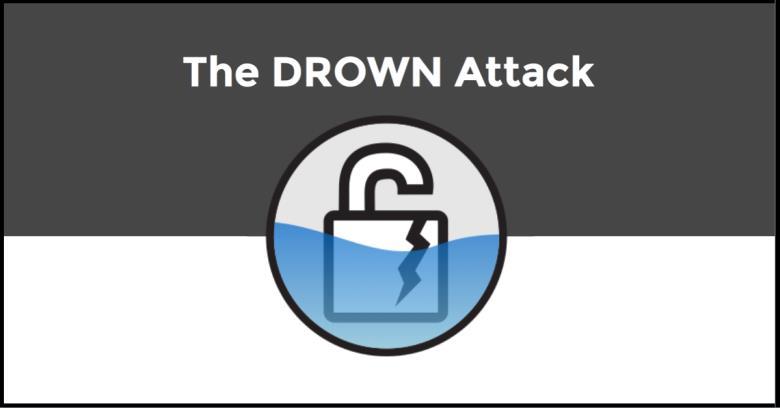 4.d DROWN Vulnerability Σχήμα 4.d : Έμβλημα επίθεσης DROWN [52] 4.d.1 Ιστορικά Στοιχεία Την 1η Μαρτίου του 2015 κοινοποιήθηκε μια ευπάθεια στο πρωτόκολλο SSLv2 που προσδιορίζεται ως CVE-2016-0800 και χρησιμοποιείται σε μια επίθεση τύπου crossprotocol, την DROWN.