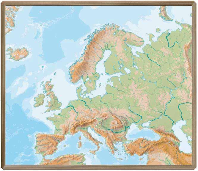 Kontinenti i Europës (hartë) Map: Lowell Johns Ltd.
