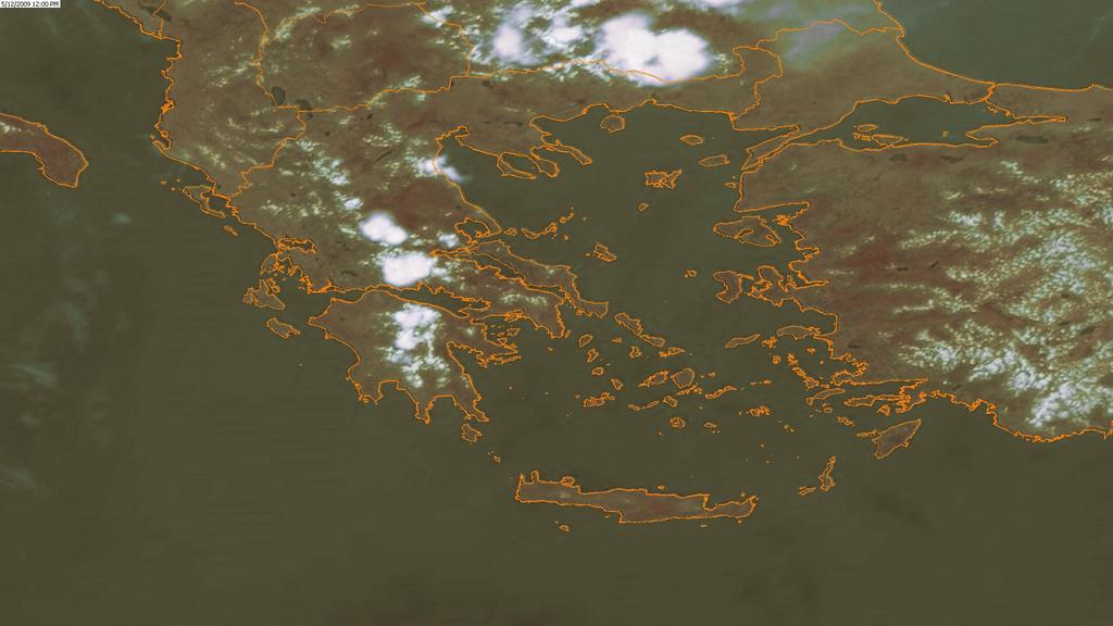 δεξιά) και τη χρονική στιγµή µε έντονη καταιγιδοφόρο δραστηριότητα στις 1615 (κάτω αριστερά). Το µηνιαίο δελτίο συντάσσουν και επιµελούνται οι Κ. Λαγουβάρδος και Β.
