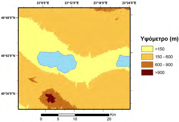 4. ΨΗΦΙΑΚΗ ΧΑΡΤΟΓΡΑΦΙΑ ΚΑΙ G.I.S. 61 κατηγορίες και να χαρακτηριστεί, ανάλογα µε τα υψόµετρα, σε πεδινό, λοφώδες, ηµιορεινό και ορεινό (Πίνακας 4). Πίνακας 4.