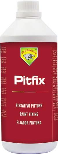Pitfix deve ser aplicada com pincel ou vaporização após a diluição com água: uma relação de 1 a 3 como fixante e primer para pinturas de paredes e 1 a 1 se utilizado como aglutinante para pó de