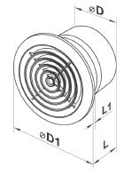 0006 D125 x D1 166 x L110 x L1 15 mm VENTS 125PF 590911.