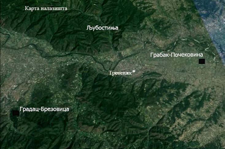 Душан Рашковић Карта подручја у окружју Манастира Љубостиња са
