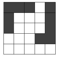 EUROPEAN KANGOUROU 010-011 ) Η Λίνα τοποκζτθςε δφο πλακάκια που αποτελοφνται από πζντε τετράγωνα ςε ζνα τετράγωνο πλζγμα.