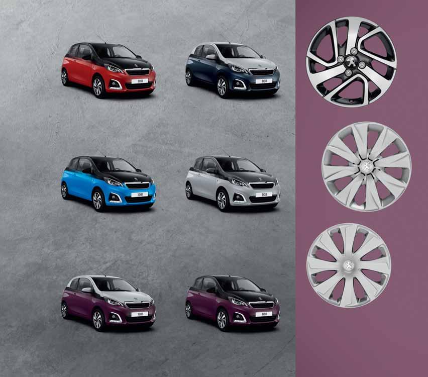 1 9 10 2 11 12 3 13 Το PEUGEOT 108 προσφέρεται σε οκτώ χρώματα*, μεταξύ των οποίων το νέο French Blue.