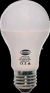 LED Bulb DSL-A19 (6.5W) Non-dimmable IP44 rated Outstanding design, eye attractive Innovative thermal plastic technology Λαμπτήρας LED DSL-A19 (6.5W) Μη ρυθμιζόμενη φωτεινότητα 84% 6.