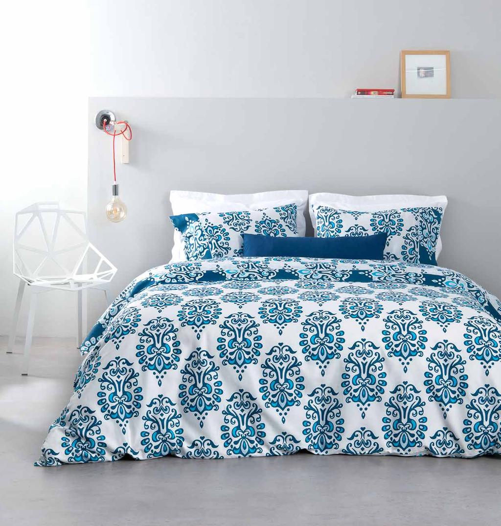 Ariadne Blue BED LINEN 100% Satin Cotton -