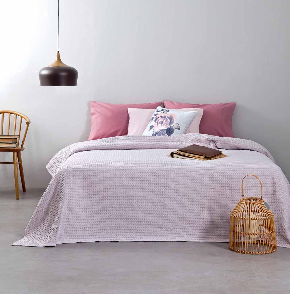 Beige Dusty Lilac Κουβέρτα πικέ μονή 160x240 35,00