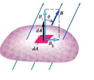 3. ΓΡΑΜΜΕΣ ΤΟΥ ΜΑΓΝΗΤΙΚΟΥ ΠΕΔΙΟΥ ΚΑΙ ΜΑΓΝΗΤΙΚΗ ΡΟΗ Ορίζουμε τη μαγνητική ροή Φ Β μέσα από μια επιφάνεια, χωρίζουμε την επιφάνεια σε στοιχεία, εμβαδού da (Σχ.5). Για κάθε στοιχείο προσδιορίζουμε την Β.