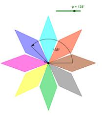 12. Ο Γιώργος εφαρμόζει διαδοχικά συμμετρία ως προς σημείο και ως προς άξονα για το τρίγωνο στην 1 και τελικά προκύπτει το τρίγωνο στην 2, όπως φαίνεται στο πιο κάτω σχήμα.