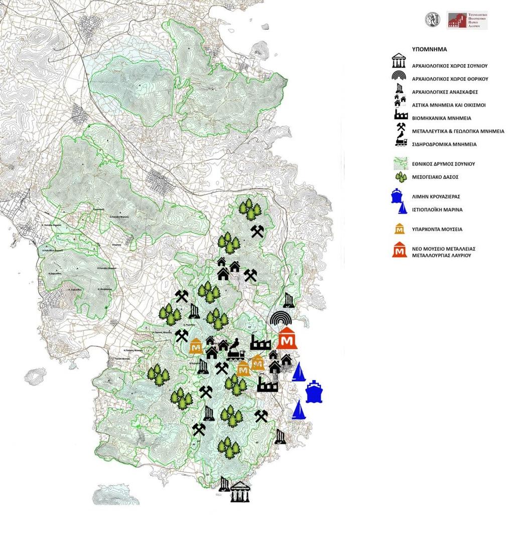 Εικόνα 10. Χάρτης με το δίκτυο των πλέον σημαντικών σημείων τουρισμού και πολιτισμού.