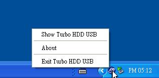 Για πρόσβαση στη βασική λειτουργία κάνετε δεξιό κλικ στο εικονίδιο TurboHDD στην περιοχή ειδοποιήσεων. 4. Παράρτημα 4.