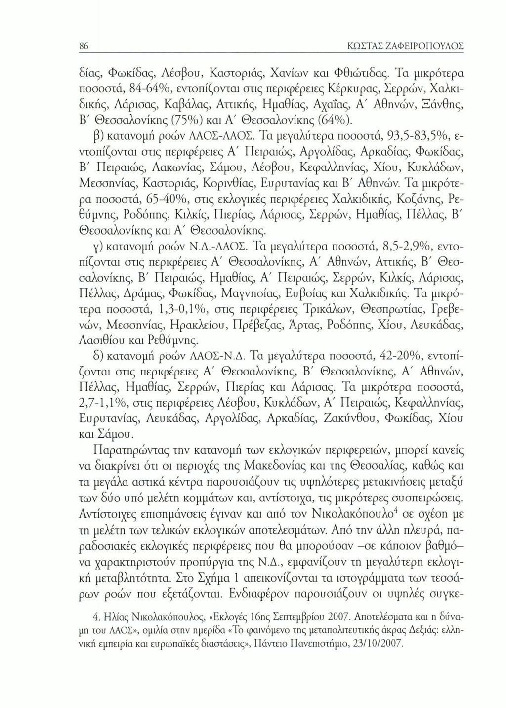 86 ΚΩΣΤΑΣ ΖΑΦΕΙΡΟΠΟΥΛΟΣ δίας, Φωκίδας, Λέαβου, Καστοριάς, Χανίων και Φθιώτιδας.