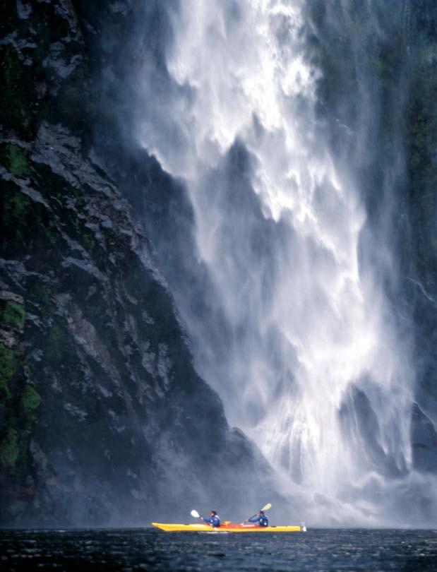 Milford Sound ΝEW ZEALAND 23 Feel nature s eternity mirrored in its still waters, smell the crisp, clean air while you admire the thriving rainforest clinging precariously onto sheer cliffs, which