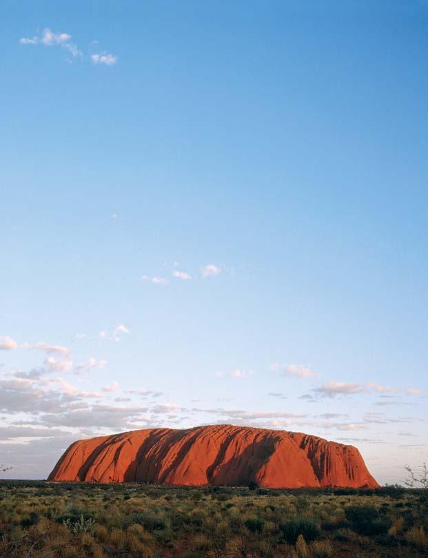 28 Uluru AUSTRALIA This imposing sandstone formation measuring 9,4 km overlooks the flat dry valleys on this far away continent s northern territory from a height of 348 metres.