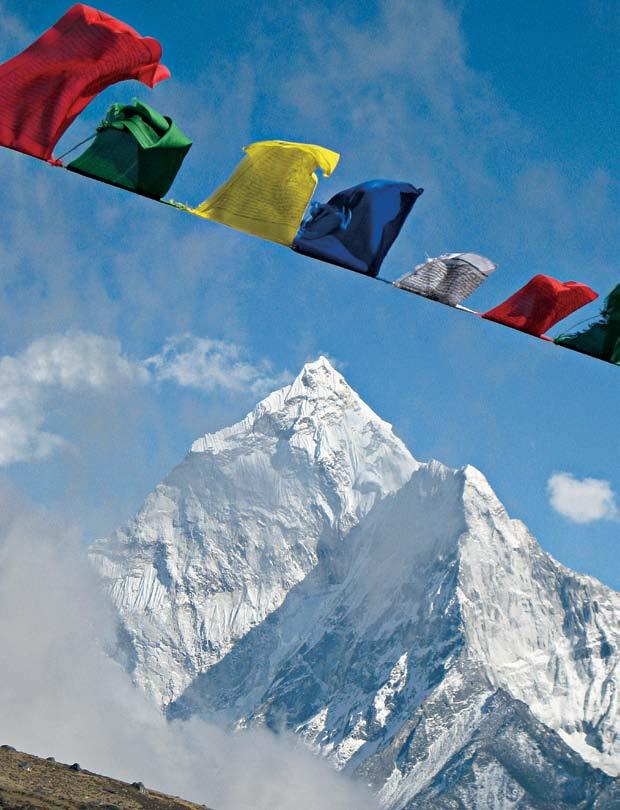 Prayer-flags in Everest base camp in Nepal