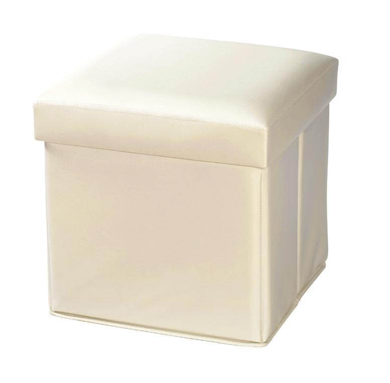spazio interno color marrone H38x38x38cm 6/ctn 50-009-003 5205746850758 Δερμάτινο σκαμπώ αναδιπλούμενο εκρού με αποθηκευτικό χώρο Leather folding stool with storage space beige colour Sgabello