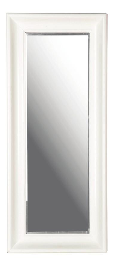 καθρέπτης τοίχου λευκός Orthogonal white wooden wall mirror Specchio rettangolare da parete con cornice in legno